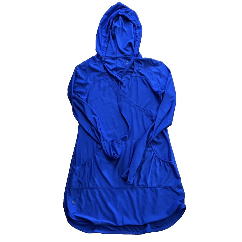 Athleta Women's Size Small Blue Long Hoodie‎ Shirt